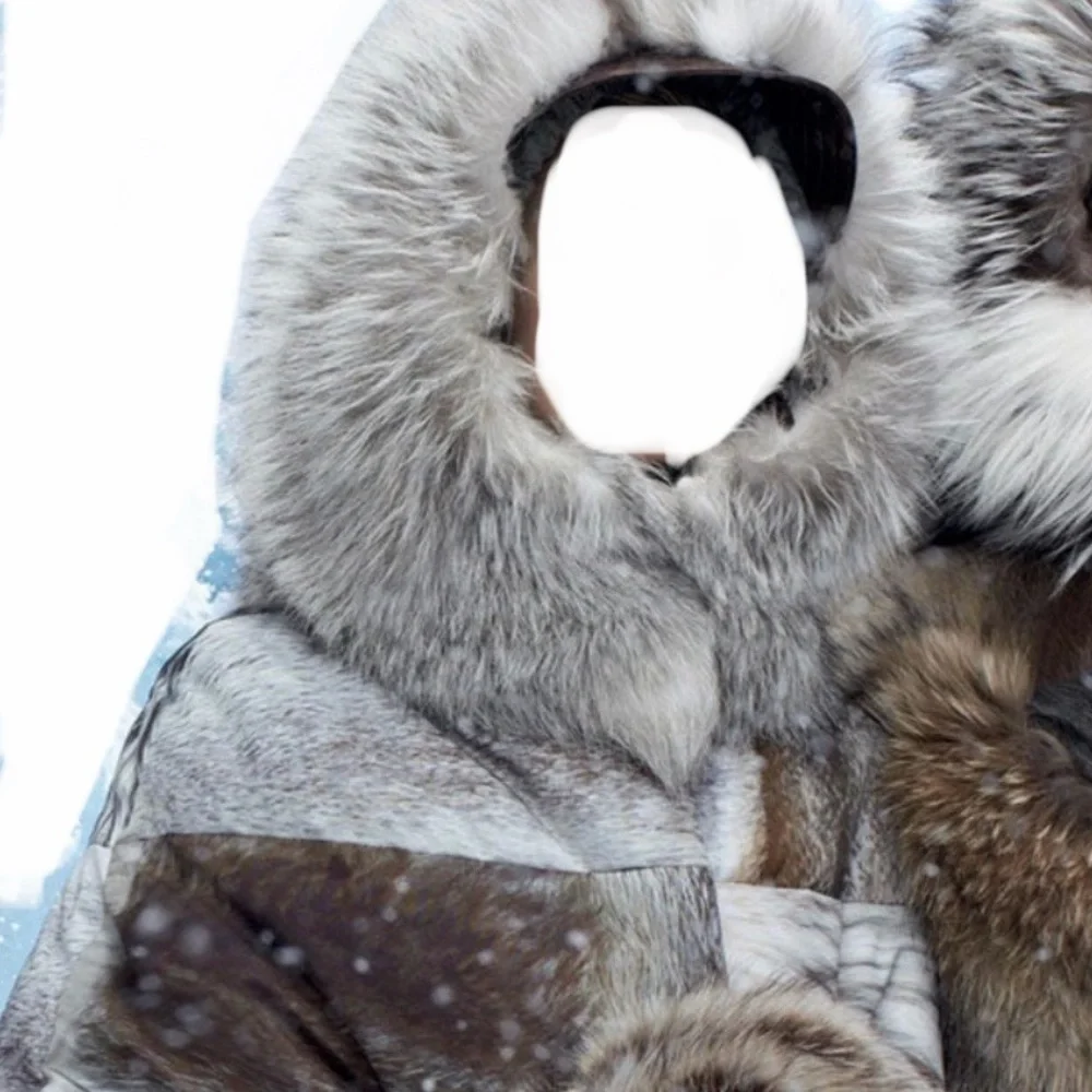 MONCLER GAMME ROUGE GIAMBATTISTA VALLI FUR HOODED CAPE 
One Size Fits Most - Picture 14 of 14
